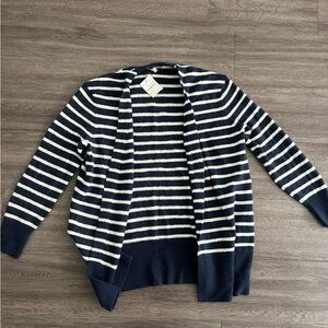 Madewell Striped Cozy Cardigan - Navy & White